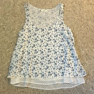 White Floral Tank Top Size XS
